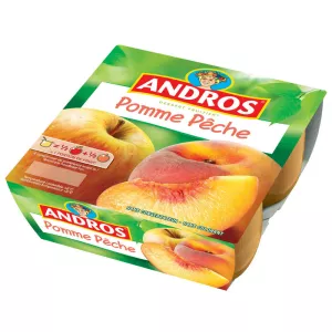 كومبوت التفاح والخوخ 4x100 جرام - ANDROS