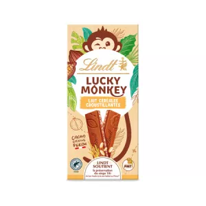 Thanh Socola Sữa Ngũ Cốc Lucky Monkey Crunchy 100g - LINDT