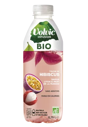 Органическая вода со вкусом гибискуса, личи и страсти, 75 мл - VOLVIC