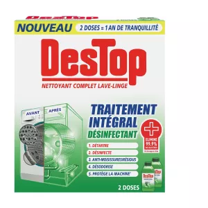 Descalcificador Limpador de Máquina de Lavar Completo Desinfetante X2 2x250ml - Destop