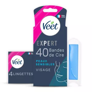 エキスパートフェイシャルワックスストリップ敏感肌の長期的な脱毛 - VEET
