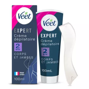 Crème Dépilatoire Expert Corps et Jambes au Beurre de Karité Poils Tenaces 2 Minutes 100ml - VEET