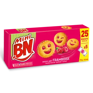 Mini Galletas Rellenas de Frambuesa 175g - BN