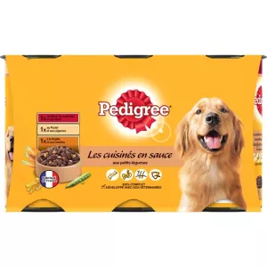 Alimentos Enlatados com Carne e Vegetais para Cães Adultos 3x1,2Kg - PEDIGREE
