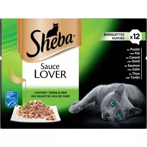Barquettes pour chats adultes aux viandes et poissons 12x85g - SHEBA