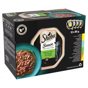 Pâté Sốt Hỗn Hợp Cho Mèo Trưởng Thành 12x85g - Sheba