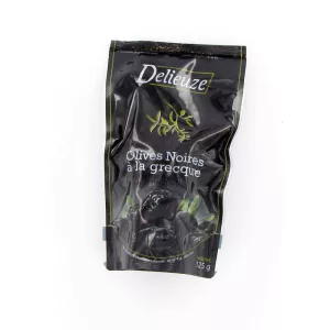Olives Noires Façon Grecques; 125g - deLIEUZE