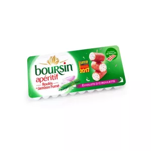 Aperitivo de queso Rollitos Jamón ahumado Chalota y cebollino - BOURSIN