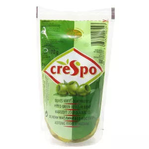 Pitted Green Olives, 100g - CRESPO