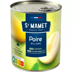 सिरप में फल आधा नाशपाती विलियम्स 850 ग्राम - St Mamet