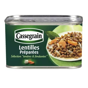 Le lenticchie hanno preparato carote e cipolle 265G - CASSEGRAIN