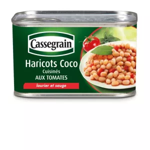 Coconut beans cooked with tomatoes; Bay leaf and sauje; 435g -  CASSEGRAIN