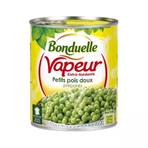 Petits Pois doux vapeur extra fondant 530g - Bonduelle