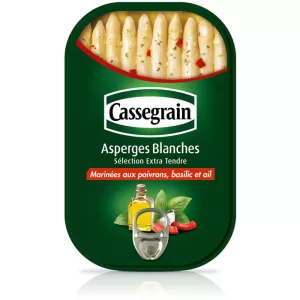 Asperges Blanches Marinée poivrons basilic et ail - Cassegrain