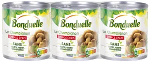 Uyoga Mzito uliokatwa bila Sulfite; 3x115g - BONDUELLE