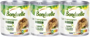 Sliced ​​Mushrooms Without Sulfite and Without Additives; 3x115g - BONDUELLE