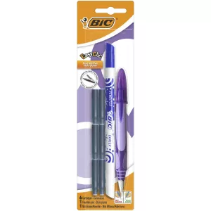 Kalamu Rahisi ya Clic Fountain Na Katriji 6 za Wino na Kifutio - Bic
