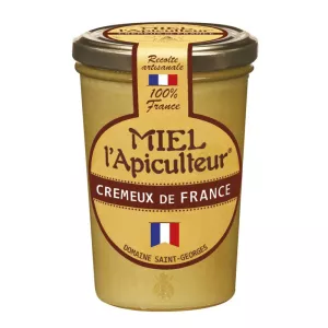 मलाईदार फ्रेंच शहद ग्लास जार, 500 ग्राम - MIEL L'APICULTEUR