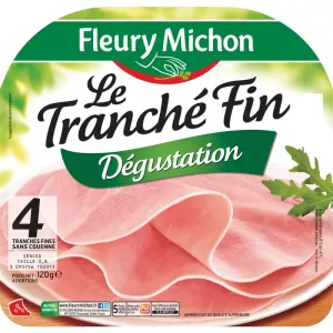 Prosciutto Tagliato Sottilmente, 4 Fette 120g - FLEURY MICHON
