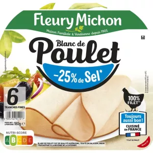 Blanc de Poulet Réduit en sel, 6 tranches - FLEURY MICHON