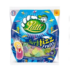 Doces Surffizz sem glúten com sabor de frutas; 200g - LUTTI