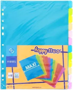12 Intercalaires Maxi A4 Happy