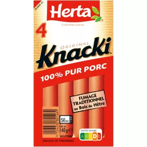 Knacki Saucisses 100% Pur Porc 140 g - HERTA