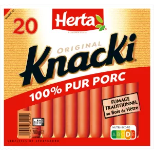 Salchichas Knacki 100% Puro Cerdo, 700g - HERTA
