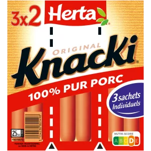 Saucisses Knacki asili 100% pur porc, 210g - HERTA
