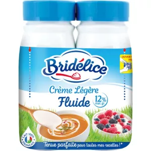 Crème légère fluide 12% 2x25cl - BRIDELICE