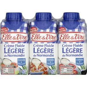 Crème fluide légère de Normandie 12% 3x20cl - ELLE & VIRE