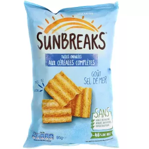 Tuiles Ondulées au Céréales Complètes Goût Sel de Mer, 95g - SUNBREAKS