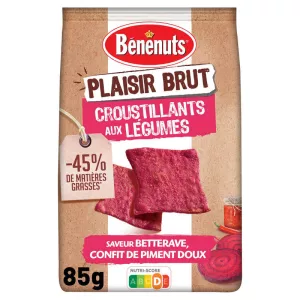 Plaisir brut croustillants aux légumes saveur bettterave, confit de piment doux 85g - BENENUTS