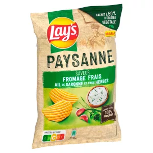 Vipuli vya Kichocheo cha Kichocheo cha Chips Jibini safi, Garonne Garonne na Mimea, 120g - LAY'S
