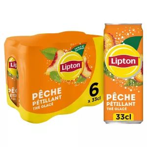 स्पार्कलिंग पीच फ्लेवर आइस्ड टी ड्रिंक 6x33सीएल - Lipton