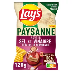 Chips Recette Paysanne Saveur Sel Et Vinaigre De Cidre De Normandie 120g - Lay's