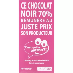 Tablette de chocolat noir 90g  - C'EST QUI LE PATRON