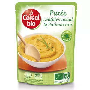 Đậu lăng san hô và bí ngô xay nhuyễn hữu cơ 250g - CEREAL Bio