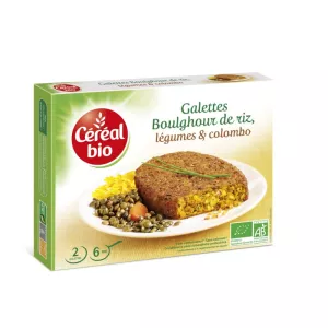 Panqueca de Bulgur de arroz, vegetais e colombo orgânico 200g - CEREAL Bio