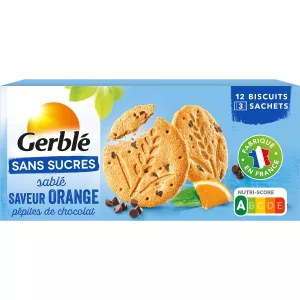 Печенье Апельсиновое с шоколадной крошкой без сахара 132г - Gerble