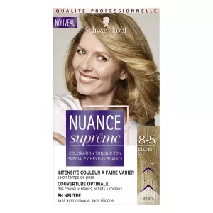 Coloration cheveux spéciale cheveux blancs NUANCE 8.5 blond doré - SCHWARZKOPF