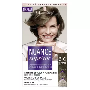 Coloration cheveux spéciale cheveux blancs NUANCE 6-0 châtain clair - SCHWARZKOPF