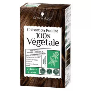 Schwarzkopf Coloration Poudre 100% Végetale Châtain Cuivré aux Plantes Ayurvédiques