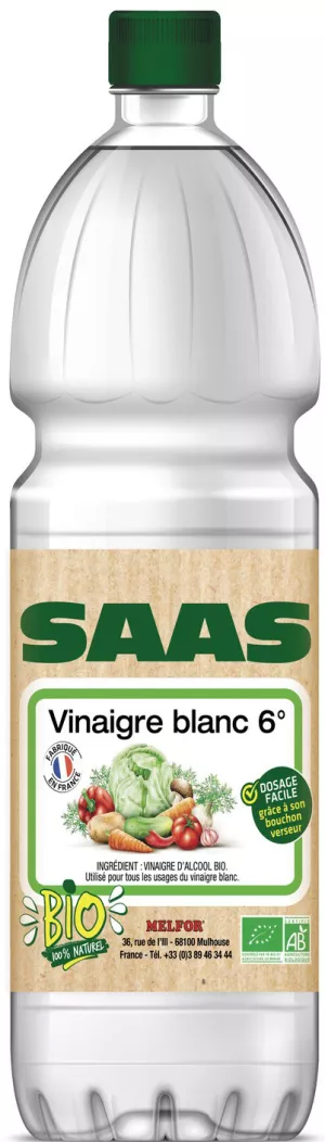 सफेद अल्कोहल सिरका, 6°, 1ली - SAAS