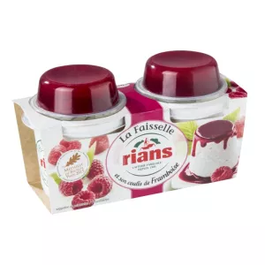 Yogur La Faisselle Coulis De Frambuesa 6% 2x100g + 2x20g - Rians