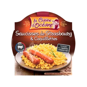 saucisses de strasbourg & coquillettes 300g - LA CUISINE D'OCEANE