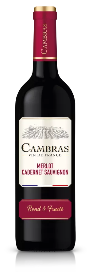 Vinho tinto de mesa Merlot, 75cl - CAMBRAS