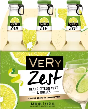 Boisson à Base de Vin Blanc Pétillant Citron Vert 6,5% 6x25cl - VERY