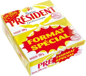 Unsalted butter 82% 2x250g - PRESIDENT
