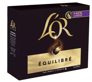 Café moulu équilibré 100% arabica 2x250g - L'OR
